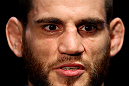Jon Fitch talks to the media during an Open Workout