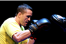 Kyle Noke does some glove work during an Open Workout