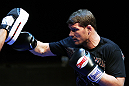 Michael Bisping does some glove work during an Open Workout
