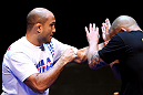 BJ Penn spars during an Open Workout