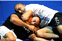 BJ Penn practices his grappling during an Open Workout