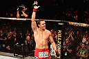 Kyle Noke celebrates his win