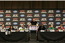 UFC 128: Pre-Fight Press Conference (L-R) Nate Marquardt, Urijah Faber, Shogun Rua, Dana White, Jon "Bones" Jones, Eddie Wineland & Dan Miller