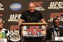 UFC 128: Pre-Fight Press Conference (L-R): Shogun Rua, Dana White and Jon Jones