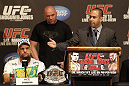 UFC 128: Pre-Fight Press Conference (L-R): Shogun Rua, Dana White