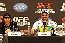 UFC 128: Pre-Fight Press Conference (L-R): Urijah Faber & Mauricio "Shogun" Rua