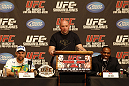 UFC 128: Pre-Fight Press Conference (L-R): Shogun Rua, Dana White and Jon Jones