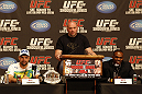 UFC 128: Pre-Fight Press Conference (L-R): Shogun Rua, Dana White and Jon Jones