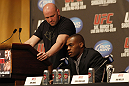 UFC 128: Pre-Fight Press Conference: (L-R) Dana White & Jon Jones