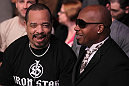 UFC 128: (L-R) Actor Ice-T and rapper M.C. Hammer take in the fights