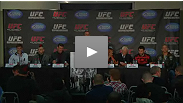 The Brits - Hardy, Bisping and Hathaway - welcome their opponents - Condit, Akiyama and Pyle - to the UK at the UFC 120 pre-fight press conference in London.
