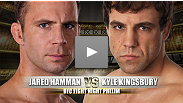 TUF season 8 competitor Kyle Kingsbury returns to the Octagon after a year layoff to face Jared Hamman.  Hamman holds a leve 1-1 record, but earned Fight of the Night honors in his last contest with Rodney Wallace.
