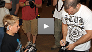 Matt Hamill's story has inspired millions of fans around the world. At the UFC 130 open workouts, Matt gets to meet one of those fans - 12-year-old Christian Buserini.v