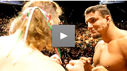 Friendly today, on the warpath tomorrow, Frank Mir and Roy Nelson come face to face in front of a shared hometown crowd at the UFC 130 weigh-in.