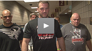 In the hours before the biggest fight of his career, Matt Hamill pops in on a screening of his biopic and then gets in one more workout with his team.