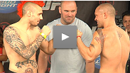 Watch as the fighters hit the scale in front of a live crowd in Milwaukee.