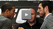 Before they match up for the title on Saturday 8, UFC champ Jose Aldo and featherweight contender Kenny Florian share a first contact inside the Octagon.