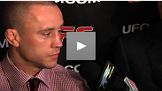A disappointed Mark Hominick talks to the media about his shocking loss to Chan Sung Jung at UFC&reg; 140.
