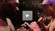 See how Vitor Belfort - and the Brazilian crowd - greet Anthony Johnson as the former welterweight misses the mark by more than ten pounds.
