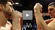 Is it opposite day?! Nick Diaz walks out to cheers while Carlos Condit gets the boos at the UFC 143 weigh-in before their interim welterweight title fight.