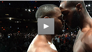 &Agrave; seulement 24 heures de leur affrontement, Jon Jones et Rashad Evans font le traditionnel face-&agrave;-face lors de la pes&eacute;e de l'UFC 145 alors que la tension atteint son comble.