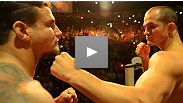 El dos veces campe&oacute;n peso completo del UFC Frank Mir llega para enfrentar a quien actualmente tiene el cintur&oacute;n, Junior dos Santos, en  su pesaje para UFC 146 en el MGM Grand Garden Arena en Las Vegas.