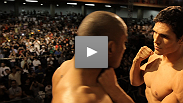 Things get heated between Sergio Moraes and Cezar Ferreira during the UFC&reg; 147 weigh-in.
