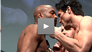 Champion vs. icon, but who's who? The Silva vs. Sonnen rivalry continues to build steam with a shoulder shot at UFC 148 weigh-ins.