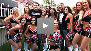 UFC fighters and fans attend the Calgary Stampeders' fight week football game. See how the UFC's best fare when it comes to throwing, singing and giving back.