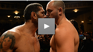UFC on FX 5 heavyweight headliners Travis "Hapa" Browne and Antonio "Bigfoot" Silva have one of the most intense staredowns in recent memory at the offical weigh-ins.