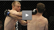 Martin Kampmann uses nasty ground and pound to set up a guillotine choke against Jacob Volkmann at UFC 108.