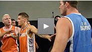 Mayhem hatches a sneaky plan to throw off Team Bisping. The rivalry between Akira Corassani and Dustin Neace turns ugly, setting off a melee at the gym. Team Mayhem goes for its fifth straight win as two more featherweights face off.