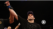 Alan Belcher uses a powerful slam to set up a submission of Patrick Cote at UFC 113.
