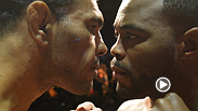 Rashad Evans and Antonio Rogerio Nogueira weigh in and face off before their co-main event at UFC 156.