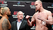 Heavyweights Mark Hunt and Stefan Struve have a little fun at the UFC on FUEL TV 8 weigh-in.