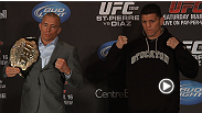 Bullies, name calling, and confrontations in elevators. Watch highlights from the UFC 158 pre-fight press conference.