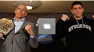 Os lutadores marcaram presen&ccedil;a na coletiva pr&eacute;-UFC 158 no Bell Centre, no dia 14 de mar&ccedil;o, 2013 em Montreal, Quebec, Canad&aacute;.  (Foto de Josh Hedges/Zuffa LLC/Zuffa LLC via Getty Images)