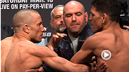 Things escalate quickly when Georges St-Pierre and Nick Diaz weigh in for their title bout at UFC 158.