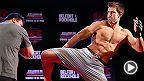 "Esto te cambia la vida". Los estelares del evento UFC on FX 8 Vitor Belfort y Luke Rockhold responden a preguntas de la prensa y hacen algunos movimientos de calentamiento.