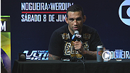 Hear from TUF Brasil coach Fabricio Werdum, plus the two Team Nog fighters who made it to the finals, Leonardo Santos and William Patolino at the UFC on FUEL TV 10 press conference. Werdum and Santos were victorious on Saturday night.