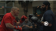 UFC 161 heavyweight Pat Barry gets a new training partner in former Winnipeg Blue Bomber Obby Khan at open workouts.