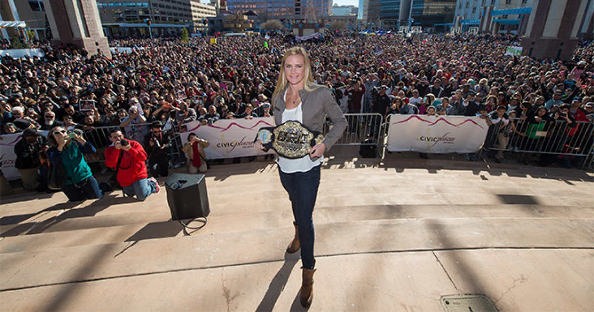 Holly Holm Celebrates World Title Win With Hometown Fans