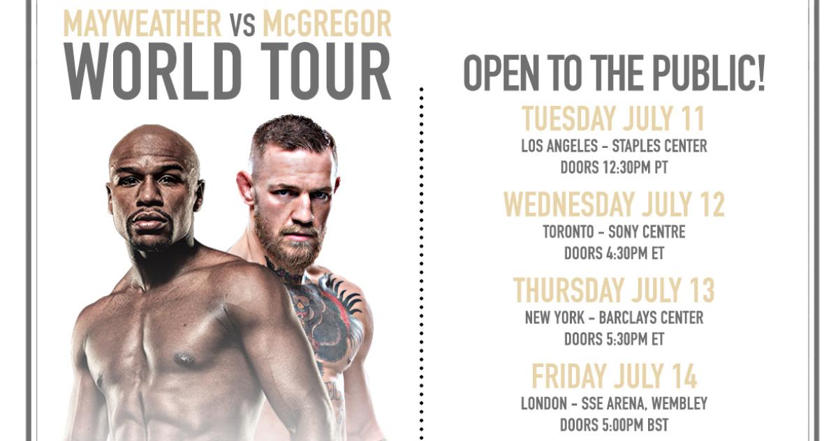 Mayweather vs. McGregor press tour begins on July 11