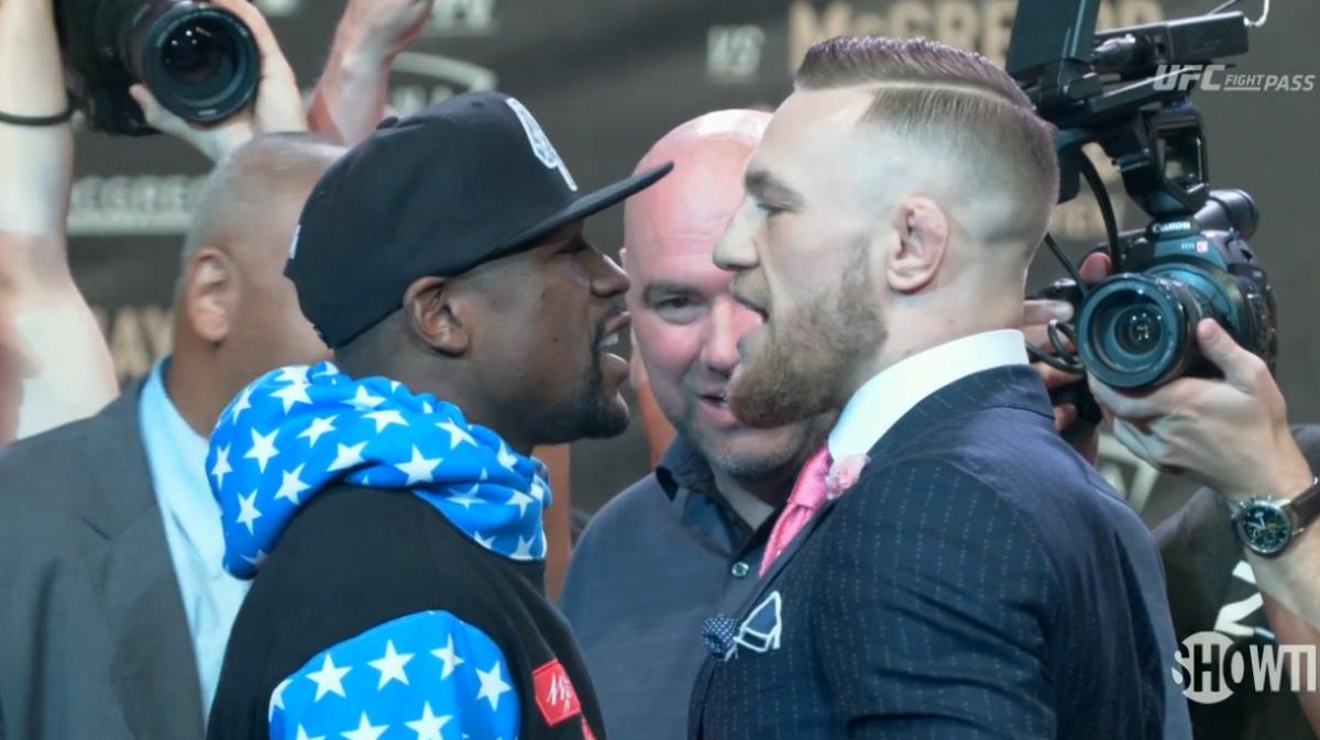 McGregor Spars Longest, Loudest Backstage With Mayweather Sr.