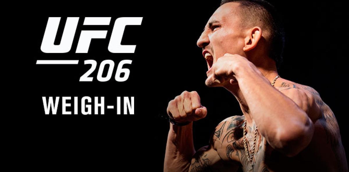UFC 206: Holloway vs Pettis weigh in results