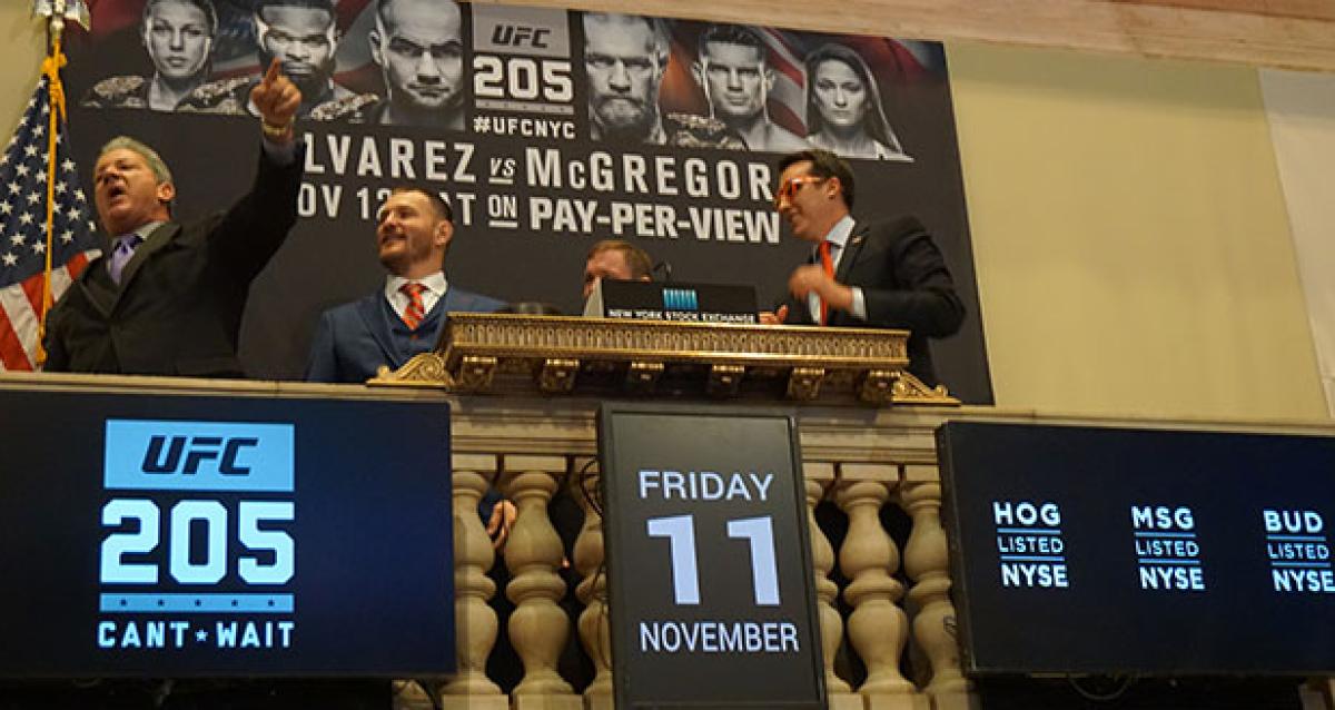 UFC stars ring closing bell at NYSE on record day