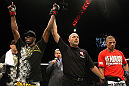 Anthony Njokuani celebrates his win by unanimous decision over Andre Winner.