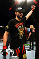 Carlos Condit celebrates his win.