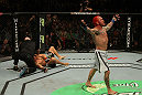 Chris Leben knocks out Wanderlei Silva in round 1.