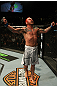 Chris Leben celebrates his win over Wanderlei Silva.